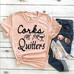 Unisex Wine Corks quitters funny Women T shirt